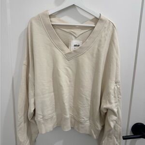Aerie Soft Cream Knit Top size medium